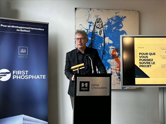 First Phosphate entame les procédures pour son projet minier Bégin–Lamarche